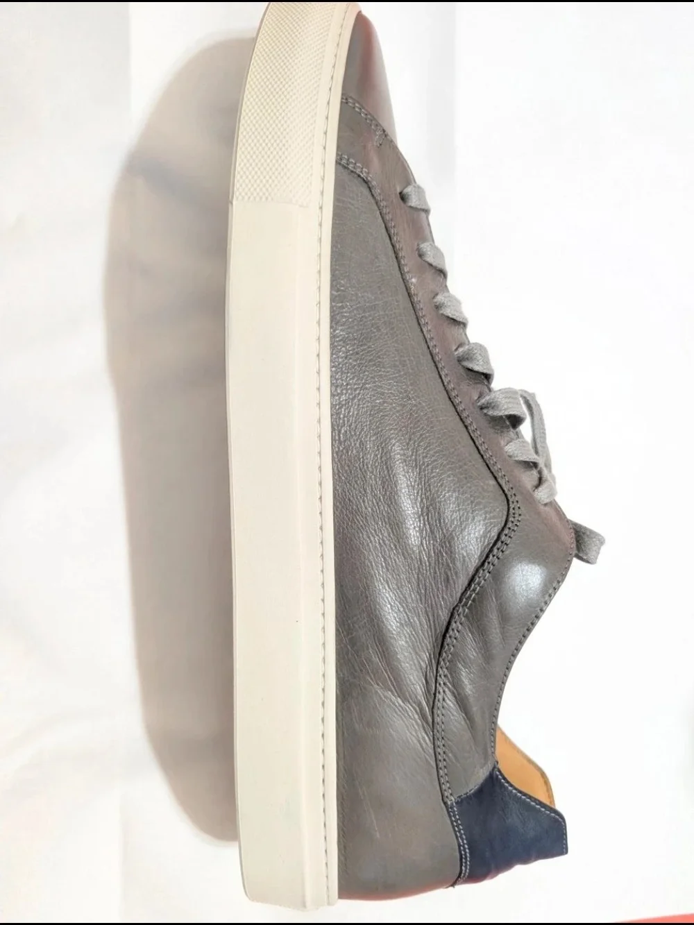 Size 11.5 men's Johnston & Murphy Gray Leather Lace-Up Sneakers